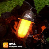 AUGE LIGHT Vintage Camping Lantern Battery Powered with Flickering Flame Effect, Rechargeable LED Camping Light, IP54 Waterproof Outdoor Camping Lamp for Van, Camper, Hiking