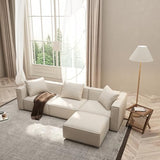 Luxury Modular Sectional Living Room Sofa Set, Modern Minimalist Style Couch with Ottoman and Chais