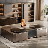 LSIGHTUS 94" Luxury L Shaped Executive Office Desk, Modern Large Home Computer Desk