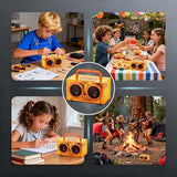 Swhmc DIY Bluetooth Speaker Kit with Orange Handle | STEM Projects for Kids Ages 8-12, Build Your Own See-Through Speaker, No Soldering Transparent Science Gift, STEM Toys for 8 9 11 13