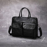 1 Piece Handmade Men's Briefcase Retro Laptop Bag Large Capacity Crossbody