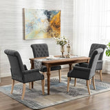 adochr Upholstered Fabric Accent Dining Chair, Arm Dining Chair