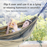 Single & Double Camping Hammock with Net, Portable Outdoor Tree Hammock 2 Person Hammock for Camping Backpacking Survival Travel, 10ft Hammock Tree Straps and 2 Carabiners, Easy to Setup