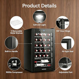 BODEGA COOLER 24 Bottle Wine Cooler, 2.5 Cu.Ft Mini Fridge with Lock