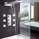 Thermostatic Bathroom Rain Waterfall Shower Faucets POLGDW
