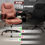 Nexthro Executive Office Chair PU,Leather Office Chair with Wheels,360° Swivel Rolling Chair with Padded Arms, Ergonomic Computer Chair