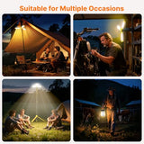 OGERY Camping Lights with Remote, 18000mAh Rechargeable Camping Lantern & LED Work Light, Detachable Tripod Stand up to 6.7 ft, 3 Lamp Heads for Camping Essentials & Emergency, Yellow