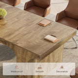 70.9-Inch Executive Desk, Large Wooden Computer Office Desk, Modern Writing Table Business Workspace Home Office Furniture