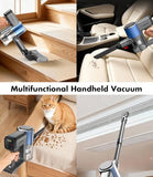 Cordless Vacuum Cleaner, 580W/50Kpa/50Mins Stick Vacuum for Home, LED Touch Screen, Anti-Tangle, Wall Mount Charging Lightweight Rechargeable Vacuum for Carpet Pet Hair Hardwood Floor Blue