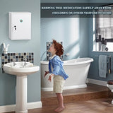 Wall Mount Locking Medicine Cabinet, Large Capacity First Aid Cabinet for Bathroom