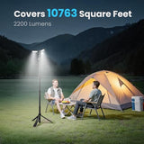 CAVN Rechargeable Camping Lights with Remote & Detachable Tripod Max Height 6.7 ft, Portable Work Light with 3 LED Lamp Heads, Camping Essentials Gear Emergency Flashlight with Hook, Black