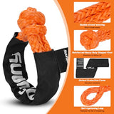 Aomifunny Synthetic Soft Shackle Rope, 2-Pack 1/2in x 22in, 56000 Lbs Breaking Strength, Synthetic Road Recovery Rope for Sailing SUV ATV 4X4 Truck Jeep Safer Than Metal Shackle (Orange)