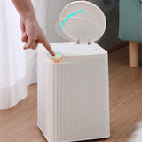 YUANQING Trash Can Press Lid Garbage Container Bedroom Toilet Office Kitchen Dustbin Desktop Waste Bins