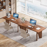 Tribesigns 5.3ft Conference Table for 4-6 People, Rectangular Conference Room Table, Large Wooden Meeting Table for Office, Brown