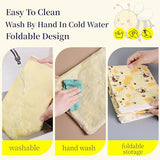 WEHYFGB Beeswax Bread Bag, 2 Pack Reusable Bread Storage Bags for Homemade Bread,Sourdough Bread Bags, Organic Cotton Beeswax Sourdough Bags, Food Storage Bag Keep Fresh Easy Clean
