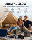 2026 Portable Power Station 350W, 288Wh LiFePO4 Battery Backup, Power Bank with AC Outlet 110V/ 700W Surge, Solar Generator Fast Charging for Camping Essentials, Hurricane Emergency, Home, Road Trips