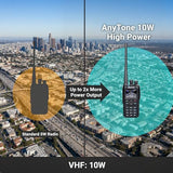 AnyTone AT-D878S VHF DMR Radio, 10W, True 2-Slot Tier II, GPS/APRS