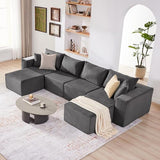 135.4" Modular Boneless Couch, Sectional Couches for Living Room, Darkgrey