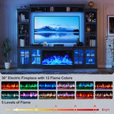 OneBlis 98" Wall Unit TV Stand with 36" Electric Fireplace