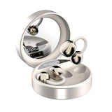 Clip On Open Ear Earbuds,Wireless Earbuds with Makeup Mirror Charging Case