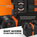 Litime Portable Battery Box Fits Group 24/27/31 Size Batteries for Boats, Marine, RV, Trailer, Trolling Motor Includes 12 Volt Accessory Socket, Built-in Voltmeter