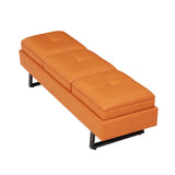 Reception Chairs Modern Entryway Bench - 7-Seat Waiting Room Chair with Thickened Cushion | Orange Kinpaw