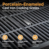 4-Burner Propane Gas BBQ Grill with Side Burner and Porcelain-Enameled Cast Iron Grates, Stainless Steel Barbecue Grills Outdoor Cooking, Silver Cabinet Style, 42,000BTU