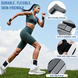INDEPANDIA Wrist & Ankle Weights for Women and Men, 4lbs Pair Adjustable Silicone Weighted Bangles for Arm & Leg Workouts, Gradient Black