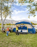 FanttikOutdoor Zeta C10 Pro Camping Tent 10 Person Instant Cabin Tent Setup in 60 Seconds with Rainfly & Windproof Portable with Carry Bag for Family Camping & Hiking, Upgraded Ventilation, Navy Blue