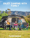 FanttikOutdoor Zeta C10 Pro Camping Tent 10 Person Instant Cabin Tent Setup in 60 Seconds with Rainfly & Windproof Portable with Carry Bag for Family Camping & Hiking, Khaki