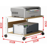 2-Tier Printer Stand & Rolling Shelf for Home Office Compact Under Desk Printer Rack & Copier Table Space-Saving nization Solution