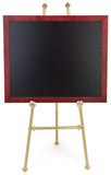Floor Easel with Fixed Height Sign Supports, 58"h Tripod Stand for Displaying Artwork or Directional Signage - Brass Finish