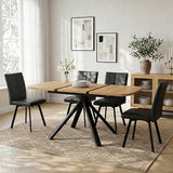 HIPIHOM Extendable Dining Table Set for 6 People