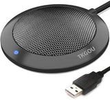 Conference USB Microphone, Computer Desktop Mic with LED Indicator, Plug & Play Omnidirectional Condenser PC Laptop Mics for Online Meeting