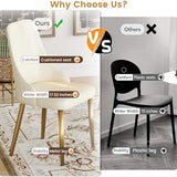 Montary 7 Piece Modern Dining Table Chairs Set of 6, Round 53" D Faux Marble Kitchen Table