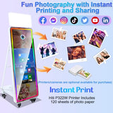 Magic Mirror Photo Booth,32in Interactive Touch Screen Mirror Photo Booth Machine
