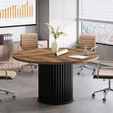 Tribesigns 47-Inch Round Conference Table, Meeting Table for 4-6 People, Small Office Desk