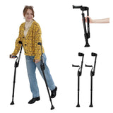 Famica FlexiCrutch for Adult (x2 Unit, Open Cuff) - Red Dot Design Award Winner, Portable Mobility Aid for Seniors, Post-Surgery, Injury Recovery, Adjustable Ergonomic Handles, Cuff, Height, Foldable, Lightweight and Non-slip Forearm Crutches