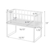 YAMAZAKI Home Two-Tier Adjustable Dish Drainer Rack, Compact Drying Rack with Hooks, Utensils Holder, Steel, Draining Spout, Water Resistant, No Assembly Req.