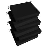 Basic Beyond Outdoor Chair Cushions Set of 6, Square Corner Outdoor Cushions for Patio Furniture, Water Resistant Patio Chair Cushions with 2 Ties, 18.5x16x3, Black