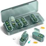 Weekly Pill Organizer 2 Times a Day & 1 Time a Day, Travel Pill Case 7 Day