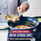 12" Frying Pan Skillet with Lid Diamond Infused Ceramic Healthy Nonstick | Blue Blue Diamond