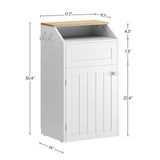 Freestanding Trash Can Cabinet, Wooden Recycling with Flip Door, 10 Gallon Hidden Kitchen Garbage Can for Kitchen