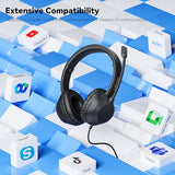 Headphones with Mic for Pc with Noise Canceling Microphone for Laptop, USB Headphones for Work from Home/Call