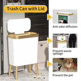 Procade 2Pack 4 Gallon Slim Kitchen Garbage Can,Gold Trash Can,White +Black