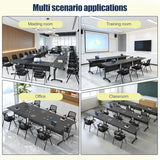 Yauehui Folding Conference Room Tables with Wheels,10-Pack Flip Top