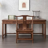 SONGCHAO Corner Desk Black Walnut Chinese Style Home Study Desk