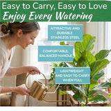 Stainless Steel Watering Can for Houseplants by Houseplant Resource Center | 1L Capacity for Indoor/Outdoor Plants in Brushed Silver