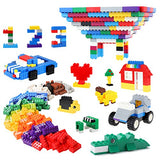 burgkidz Building Blocks Set with Storage Box and Lid Baseplate: 568 Pieces Classic Bricks Compatible with Major Brands, Wheels Doors Windows, STEM Toy for Toddlers Age 3+, Gift for Boys Girls