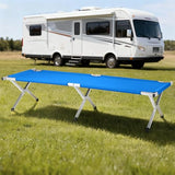 HOMSUPPLIE'S Folding Camping Cot,Outdoor Portable Camp Bed, Sleeping Cots with Carry Bag (Blue)